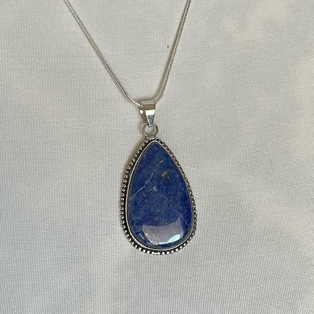 Beautiful Genuine Lapis Lazuli Pendent Necklace